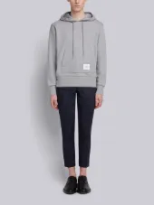 Center-Back Stripe Loopback Knit Pullover Hoodie