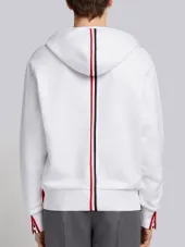 Center-Back Stripe Loopback Knit Pullover Hoodie