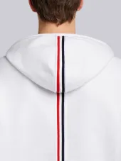 Center-Back Stripe Loopback Knit Pullover Hoodie