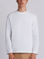 Center-Back Stripe Relaxed Fit Long Sleeve Pique Tee