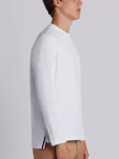 Center-Back Stripe Relaxed Fit Long Sleeve Pique Tee