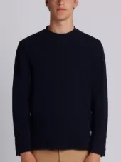 Center-Back Stripe Relaxed Fit Long Sleeve Pique Tee