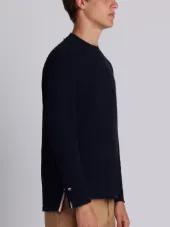 Center-Back Stripe Relaxed Fit Long Sleeve Pique Tee