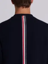 Center-Back Stripe Relaxed Fit Long Sleeve Pique Tee