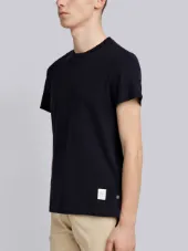 Center-Back Stripe Relaxed Fit Short Sleeve Pique Polo Tee