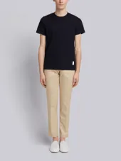 Center-Back Stripe Relaxed Fit Short Sleeve Pique Polo Tee