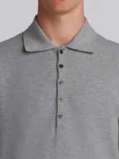 Center-Back Stripe Relaxed Fit Short Sleeve Pique Polo
