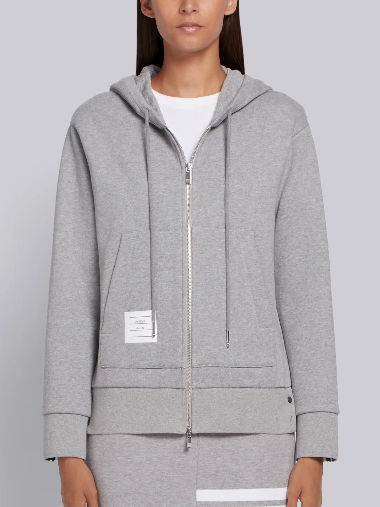 zip up gray hoodie