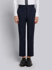 Chalk Stripe Cotton Suiting Unconstructed Chino Trouser