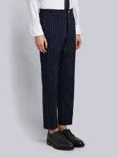 Chalk Stripe Cotton Suiting Unconstructed Chino Trouser