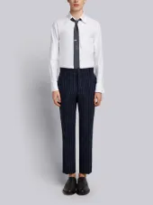 Chalk Stripe Cotton Suiting Unconstructed Chino Trouser