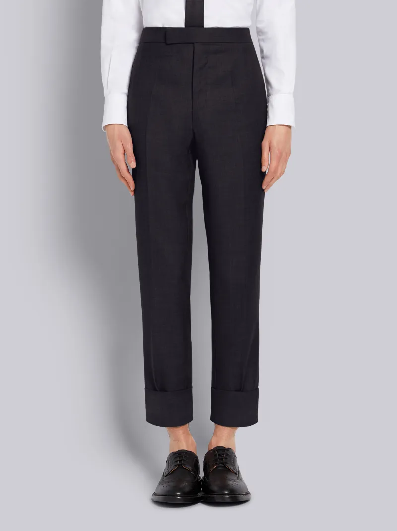 CHARCOAL SUPER 120'S WOOL TWILL CLASSIC SUIT AND TIE