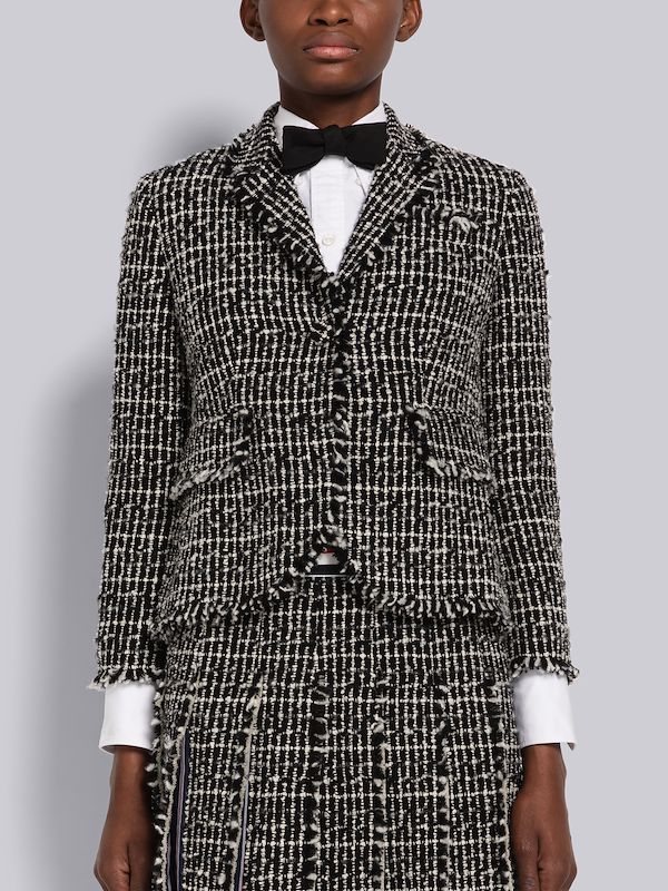 Check Cashmere Tweed High Armhole Sport Coat