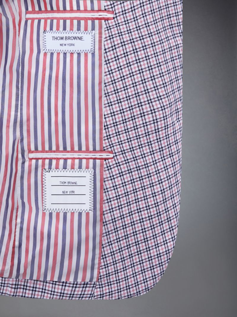 Check Cotton Crepe 4-Bar Classic Sport Coat | Thom Browne