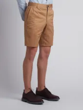 Chino Short In Khaki Cotton Twill