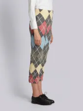 Classic Backstrap Trouser With Argyle Suiting Applique In Herringbone Harris Tweed