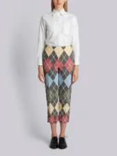 Classic Backstrap Trouser With Argyle Suiting Applique In Herringbone Harris Tweed