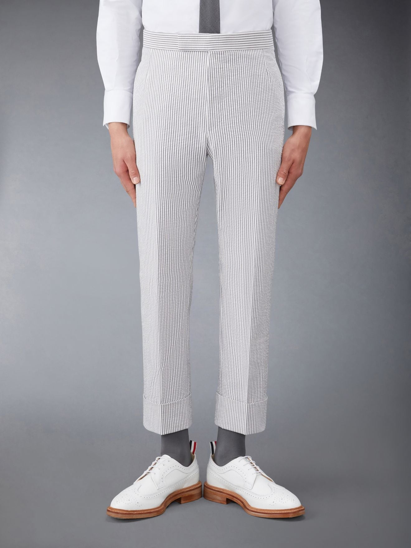 CLASSIC BACKSTRAP TROUSER WITH HALF LINING IN SEERSUCKER | Thom Browne ...