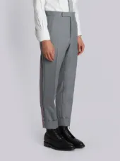 Classic Backstrap Trouser With Red, White And Blue Selvedge In School Uniform Twill