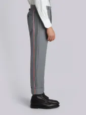 Classic Backstrap Trouser With Red, White And Blue Selvedge In School Uniform Twill