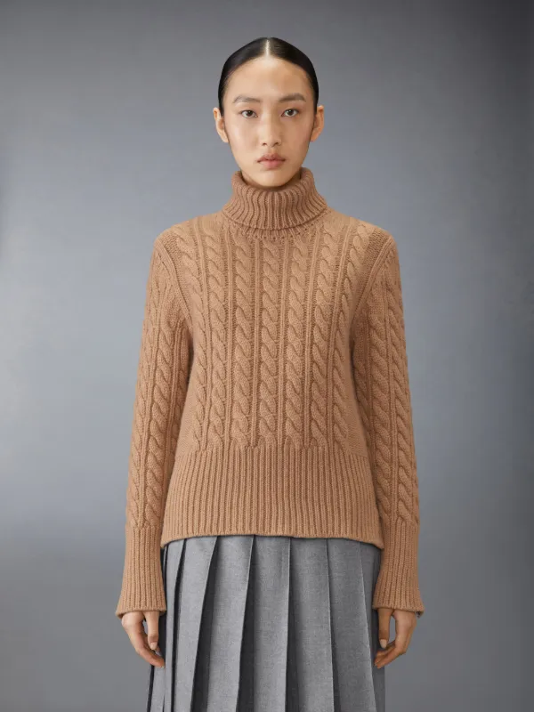 Classic Cashmere Cable Turtleneck