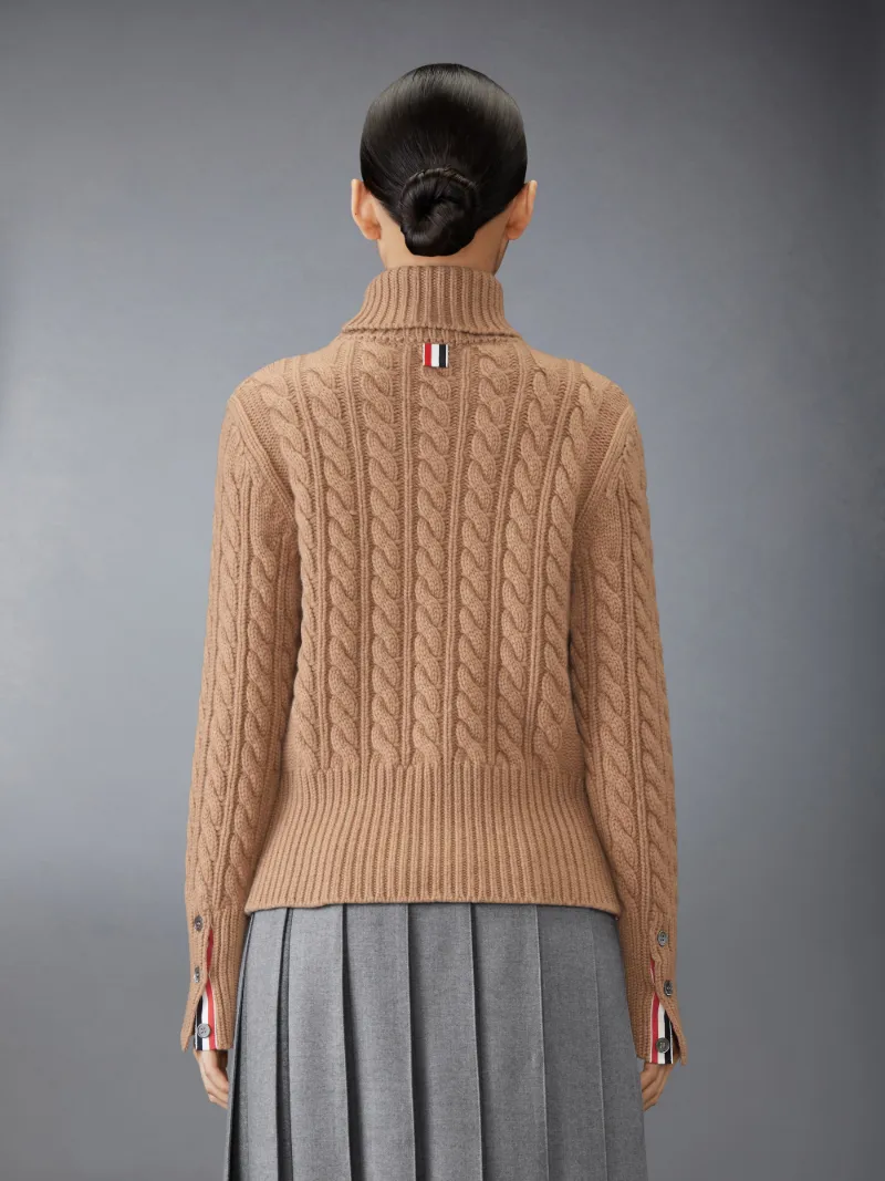 Classic Cashmere Cable Turtleneck