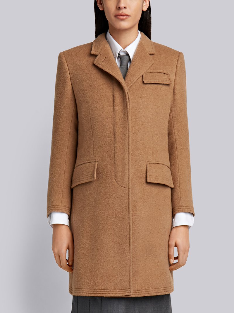 Classic Chesterfield Overcoat In Camel Hair Thom Browne