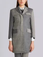 CLASSIC CHESTERFIELD OVERCOAT IN GREY FUNMIX SOLID WOOL FLANNEL