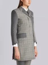 CLASSIC CHESTERFIELD OVERCOAT IN GREY FUNMIX SOLID WOOL FLANNEL