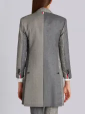 CLASSIC CHESTERFIELD OVERCOAT IN GREY FUNMIX SOLID WOOL FLANNEL