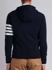 Classic Full Zip Hoodie With Engineered 4-Bar In Classic Loop Back