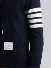 Classic Full Zip Hoodie With Engineered 4-Bar In Classic Loop Back