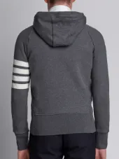 Classic Full Zip Hoodie With Engineered 4-Bar In Classic Loop Back
