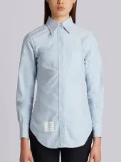 Classic Long Sleeve Button Down Shirt In Blue Oxford