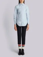 Classic Long Sleeve Button Down Shirt In Blue Oxford