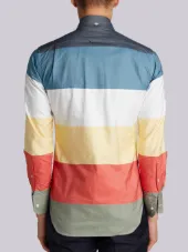 Classic Long sleeve shirt In Multi-Colored Stripe Oxford