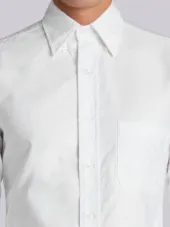 Classic Long Sleeve Shirt In White Oxford