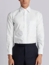 Classic Long Sleeve Shirt In White Oxford