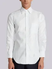 Classic Long Sleeve Shirt In White Oxford