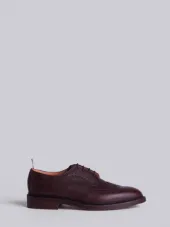 Classic Long Wingtip Brogue In Brown Pebble Grain