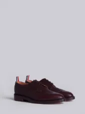 Classic Long Wingtip Brogue In Brown Pebble Grain