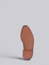 Classic Long Wingtip Brogue In Brown Pebble Grain