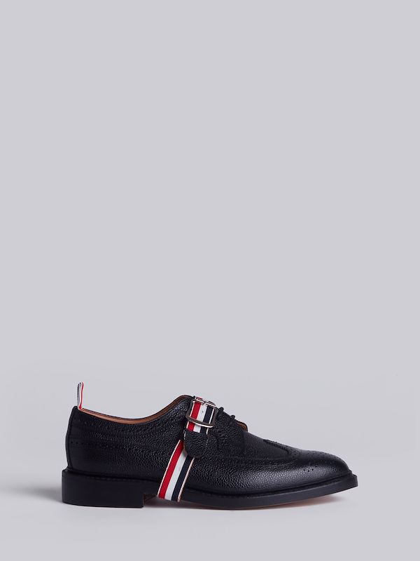 Classic Long Wingtip Brogue With Grosgrain Strap