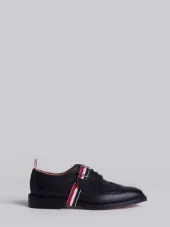 Classic Long Wingtip Brogues With Grosgrain Strap