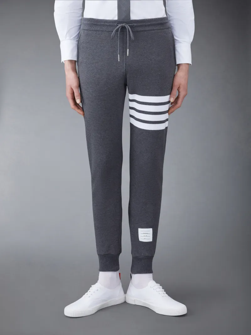 Blue Sweatpant With Engineered 4-Bar Stripe