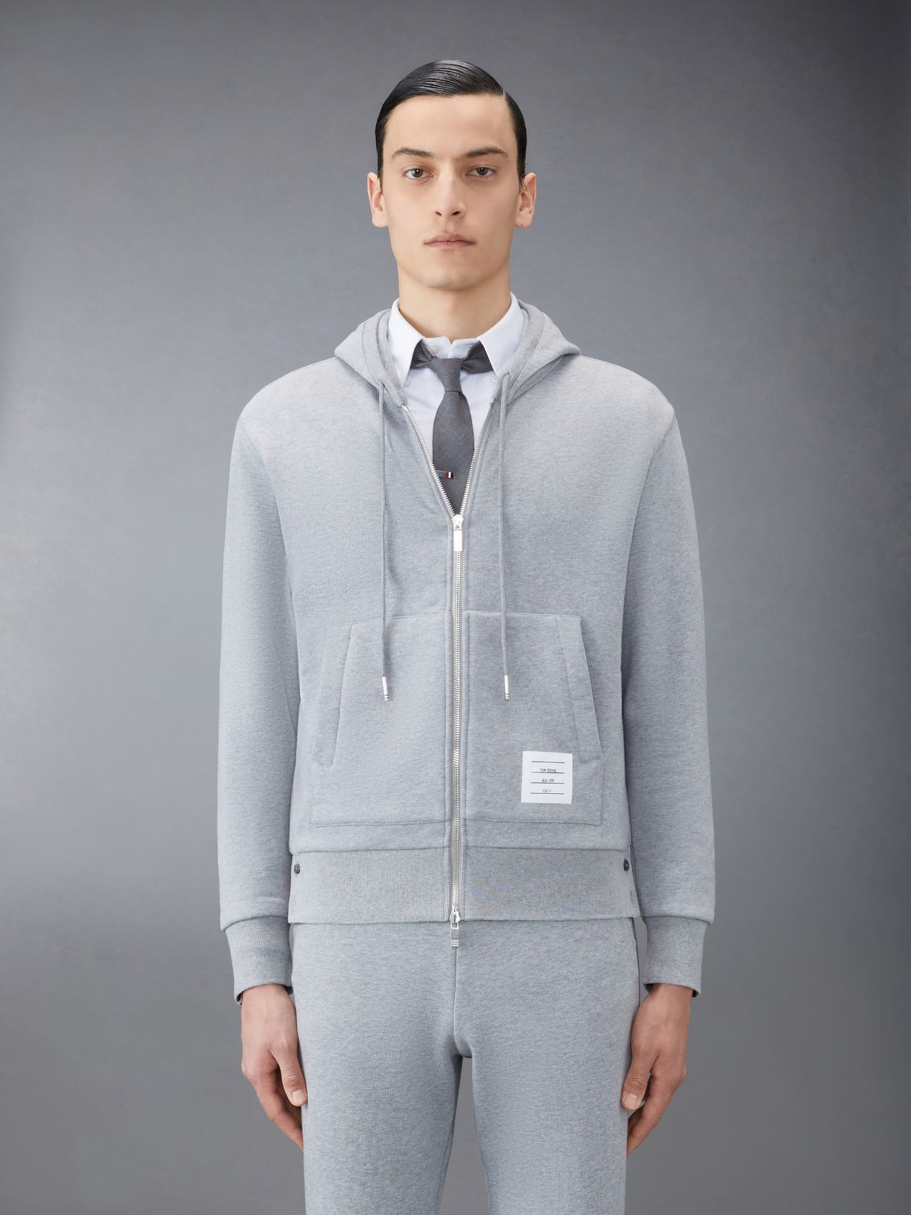 Classic Loopback Full Zip Hoodie | Thom Browne