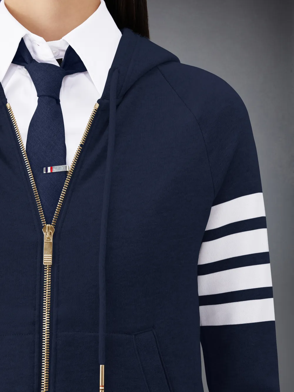 Classic Loopback Full Zip Hoodie | Thom Browne