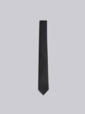 Classic Neck Tie In Charcoal Herringbone