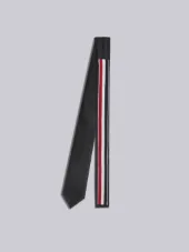 Classic Neck Tie In Charcoal Herringbone