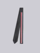 Classic Neck Tie In Dark Grey Herringbone